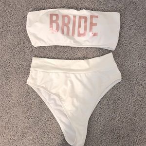 Rose Gold Bride Bikini Perfect for Bachelorette Party Size L